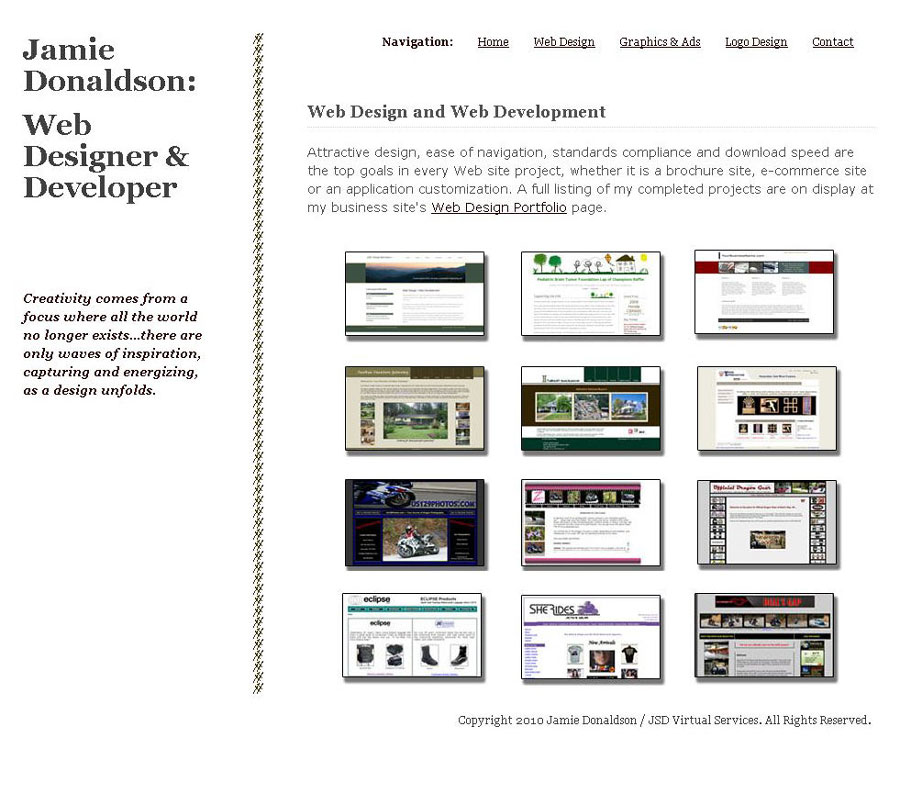 Jamie Donaldson / JSDVS - Portfolio Website.