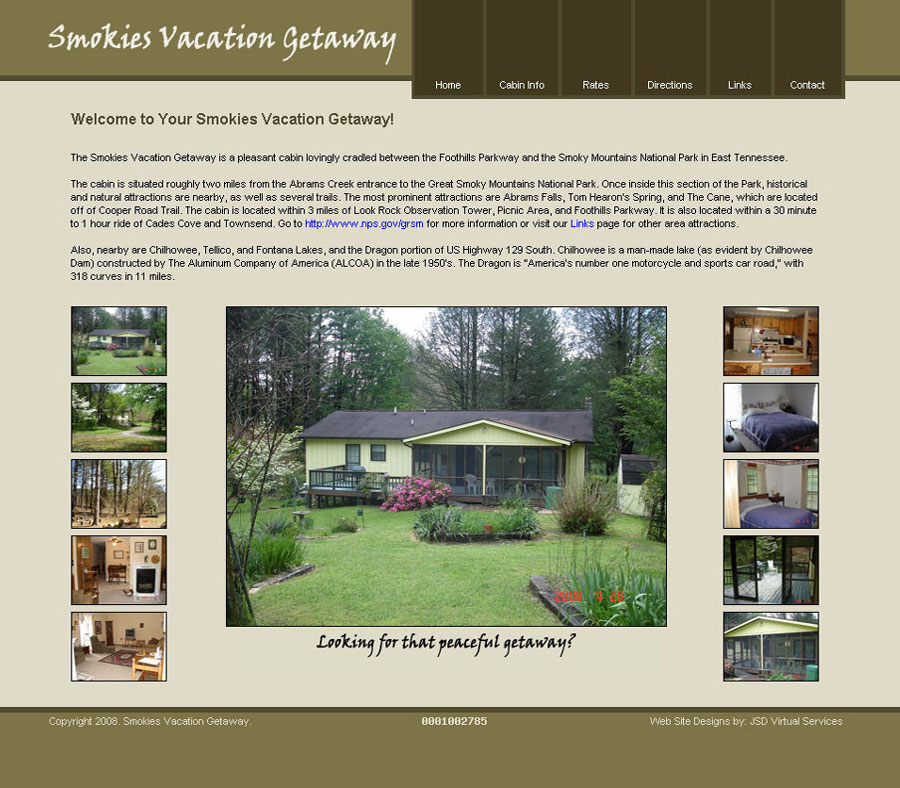 Smokies Vacation Getaway - Real Estate Rental Website