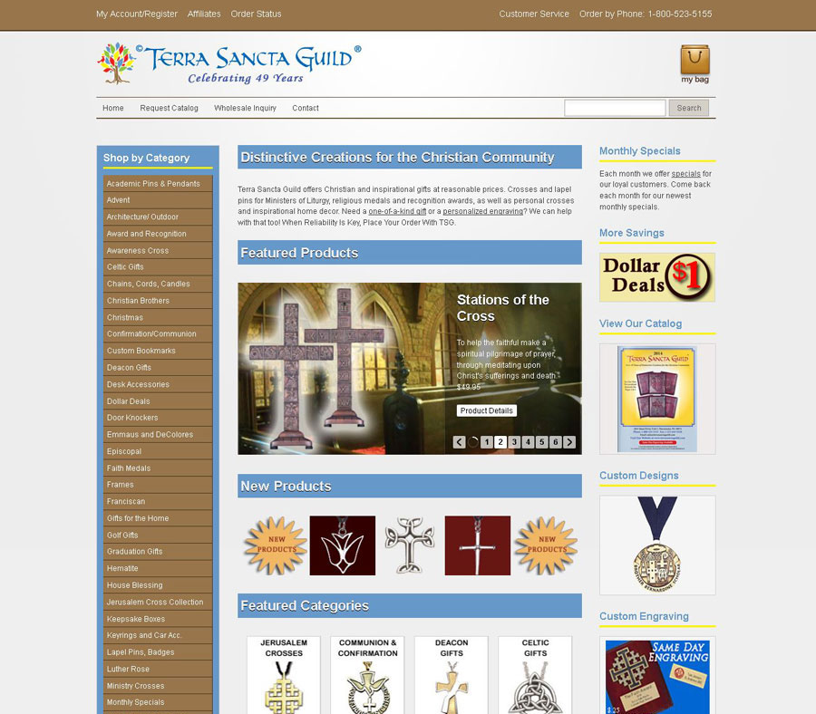 Terra Sancta Guild, Miva Merchant v.5.5 Cart CSSUI, HTML 5 and CSS3