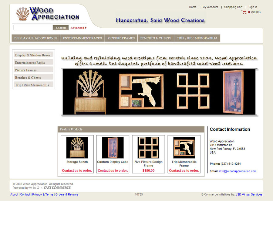 Wood Appreciation, FastCommerce Customization